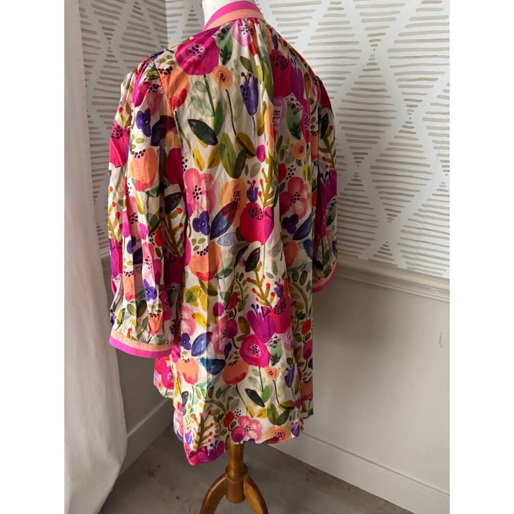 Floral Pink V-Neck Mini Dress - Picture 5 of 9